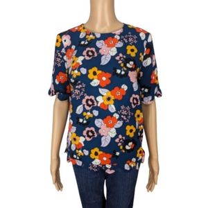 Victoria Beckham For Target Blue Floral Blouse S
